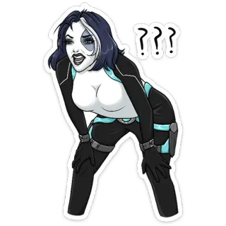 ❓ Domino Marvel Comics, Domino, Superhéroe, Mujer, Cómic, Personaje whatsapp sticker
