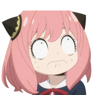 ☹ Anya Forger Spy × Family Anime, Spy Family, Anya, Forger, terkejut, lucu, kartun whatsapp sticker