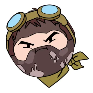 👊 dessin animé, personnage, lunettes de protection, masque telegram sticker