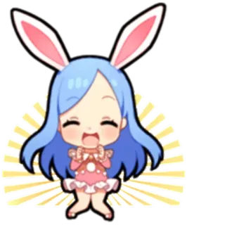😆 Chibi, Anime, Telinga kelinci, Kartun, Imut, Kawaii telegram sticker