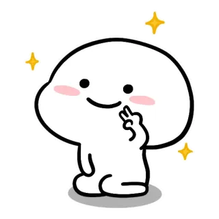 ✌️ cute, kawaii, character, sparkle, peace telegram sticker