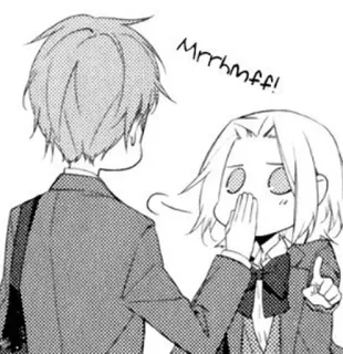 🙊 MrrhMff! anime, manga, student, cartoon, speech bubble telegram sticker