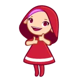 👍 만화, 캐릭터, 소녀, 귀여운, 빨간색 telegram sticker