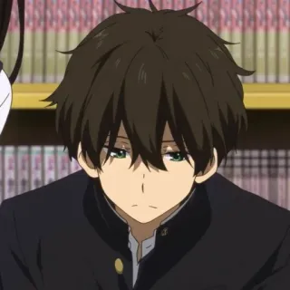 🎷 Houtarou Oreki Hyouka anime, hyouka, houtarou oreki, character, boy, school uniform telegram sticker
