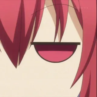 🔥 anime, smug, face, red hair, cartoon telegram sticker
