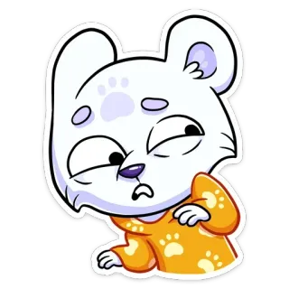 🥴 стикер, мультик, животное, белый медведь, медведь, милый, персонаж telegram sticker