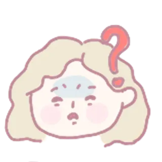 ❓ ponto de interrogação, confuso, pensando, mulher, rabisco, ilustração, desenho animado telegram sticker