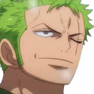 😏 Zoro One Piece Anime, Spada, Pirata, Capelli verdi telegram sticker