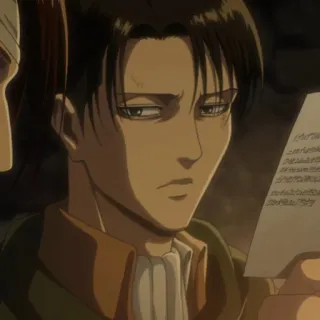 ☁️ Levi Ackerman Attack on Titan levi ackerman, anime, attack on titan, character, manga, serious, aot telegram sticker