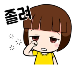 Cute Girl "Dotori" Korean Version telegram stickers