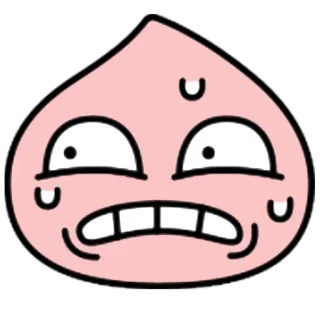 👀 emoji, pêssego, medo, suor, nervoso telegram sticker