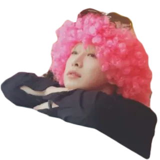 🙇 person, pink wig, portrait, sunglasses whatsapp sticker
