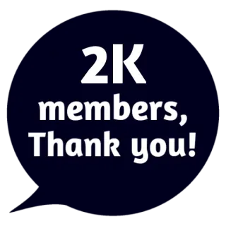 ❤ 2K members, Thank you! danke, mitglieder, 2K, feier, community, erfolg whatsapp sticker