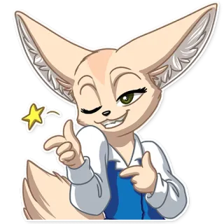 😉 cartone animato, volpe, animale, occhiolino, gesto whatsapp sticker
