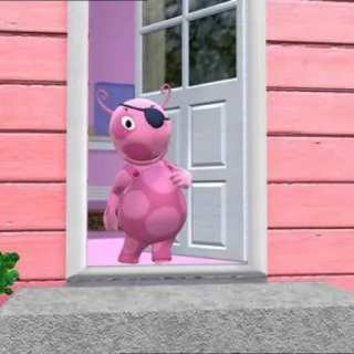 😳 Uniqua The Backyardigans Dibujos animados, Parche en el ojo, Uniqua, Los Backyardigans, Antropomórfico, Rosa, Programa de TV telegram sticker