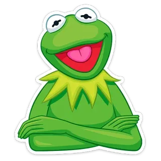 😊 Kermit Kermit the Frog, frog, puppet, muppet, green, cartoon whatsapp sticker