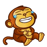 🤣 singe, rire, joie, émotion, content, dessin animé whatsapp sticker