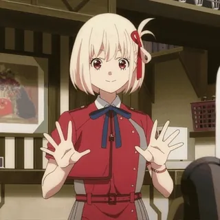 😍 Chisato Nishikigi Lycoris Recoil アニメ, 女の子, キャラクター, リコリス・リコイル, 錦木千束 telegram sticker