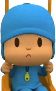 🕳 Pocoyo desenho animado, criança, azul, balanço telegram sticker