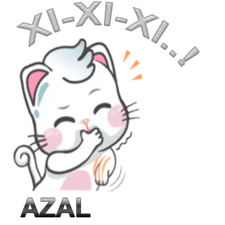 😂 XI-XI-XI!! katze, cartoon, süß, tier, kawaii, aufkleber telegram sticker