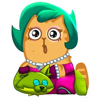 🤩 cat, cartoon, animal, sticker, mammal, animated, cute telegram sticker