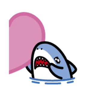 🐯 squalo, animale, cartone animato, nuoto, rosa whatsapp sticker