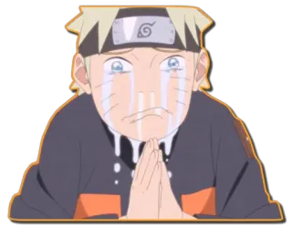 😭 Naruto 애니메이션, 만화, 슬픈, 우는, 간청, 캐릭터 telegram sticker