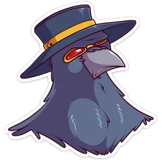 😤 uccello, piccione, cappello, occhiali, cartone animato telegram sticker