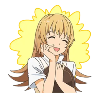 ☺️ Anime, Fille, Joyeux, Sourire, Mignon, Dessin animé telegram sticker