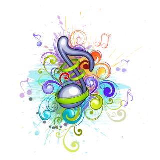 🎵 música, nota, colorido, arte, design telegram sticker