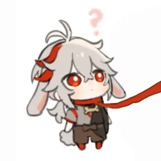 🌟 Chibi, Desenho animado, Ponto de interrogação, Fofo, Anime telegram sticker