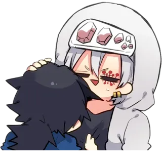 💎 Demon Slayer Anime, Fanart, Demon Slayer, Abbraccio, Cartoni animati, Carino telegram sticker