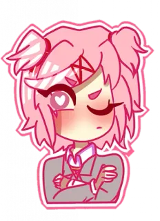 💕 Natsuki Doki Doki Literature Club! Anime, Manga, Słodkie, Kawaii, Naklejka telegram sticker