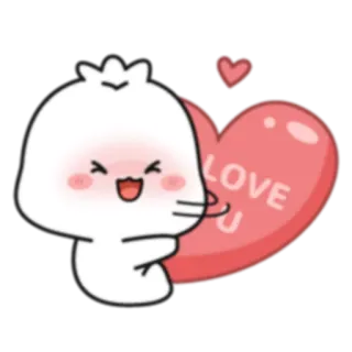 ❤ I LOVE U amor, corazón, lindo, dibujos animados, romance, San Valentín whatsapp sticker