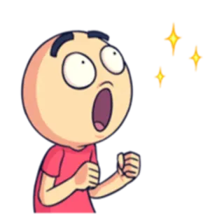 😆 cartoon, shocked, excited, surprise, animation, character telegram sticker