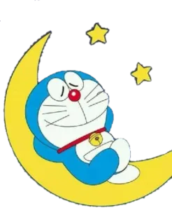 😴 Doraemon doraemon, gato, desenho animado, dormindo, lua, estrelas whatsapp sticker
