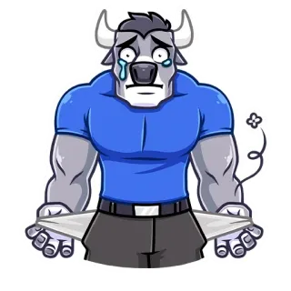 😢 슬픈, 빈털터리, 가난한, 울고있는, 동물, 수인 telegram sticker