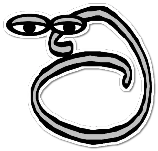 🖇 червяк, мультфильм, глаза, стикер, смешной, абстракция telegram sticker