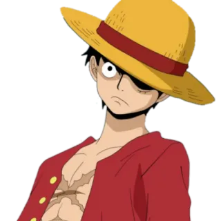 😡 Monkey D. Luffy One Piece アニメ, ワンピース, モンキー・D・ルフィ, 海賊, 麦わら帽子, アニメキャラクター telegram sticker