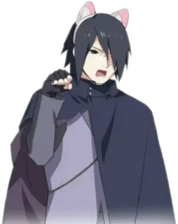 😻 Sasuke Naruto アニメ, マンガ, 猫耳, サスケ, うちは, ナルト, 漫画 telegram sticker