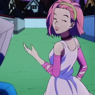🍡 Anime, Cartoon, Pinke Haare, Figur, Animation telegram sticker