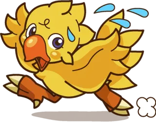 😰 Chocobo Final Fantasy โชโคโบะ, ไฟนอลแฟนตาซี, นก, น่ารัก, วิดีโอเกม telegram sticker