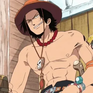 ⛓️ Ace One Piece 애니메이션, 원피스, 포트거스 D 에이스, 에이스, 불주먹 에이스, 해적 telegram sticker