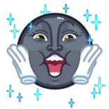 😀 lua, fofo, brilhante, estrelas, desenho animado telegram sticker