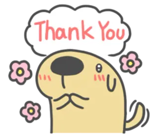 🙏 Thank You chien, merci, mignon, animal, gentillesse, gratitude, dessin animé whatsapp sticker
