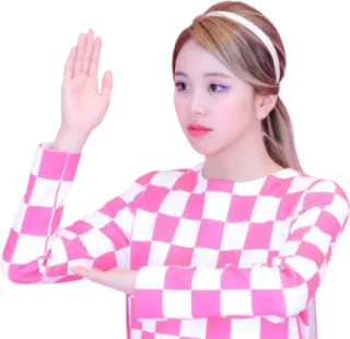 🙌 Chaeyoung kpop, twice, sänger, idol, promi, rosa, kariert telegram sticker
