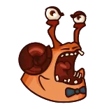 😡 snail, cartoon, funny, bowtie, animal, expression, cute telegram sticker