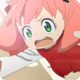 🙂 Anya Forger Spy x Family Anime, Spy x Family, Anya Forger, Kreskówka, Dziewczyna, Słodkie, Zabawne telegram sticker