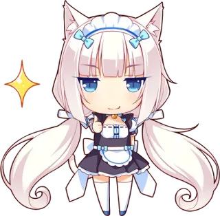 👍 アニメ, 猫, ちび, 可愛い, 猫耳娘 telegram sticker