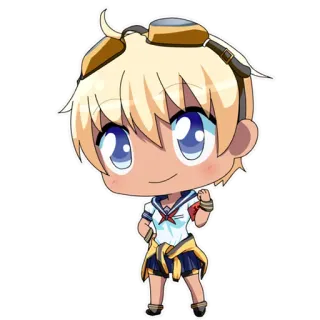 😊 Аниме, Чиби, Милый, Школьная форма, Манга, Девочка telegram sticker